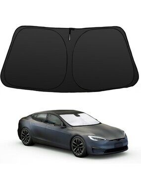Custom Fit Windshield Sun Shade for Tesla Model S 2012-2026 | Foldable Sun